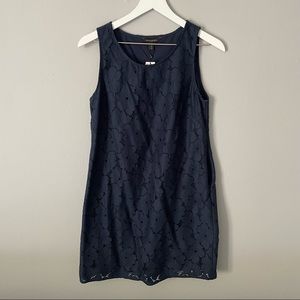 Banana Republic Navy Floral Eyelet Lace Shift Dress